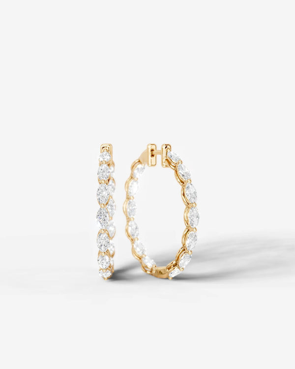 Lab Grown Diamond Marquise Full Circle Hoop Earrings