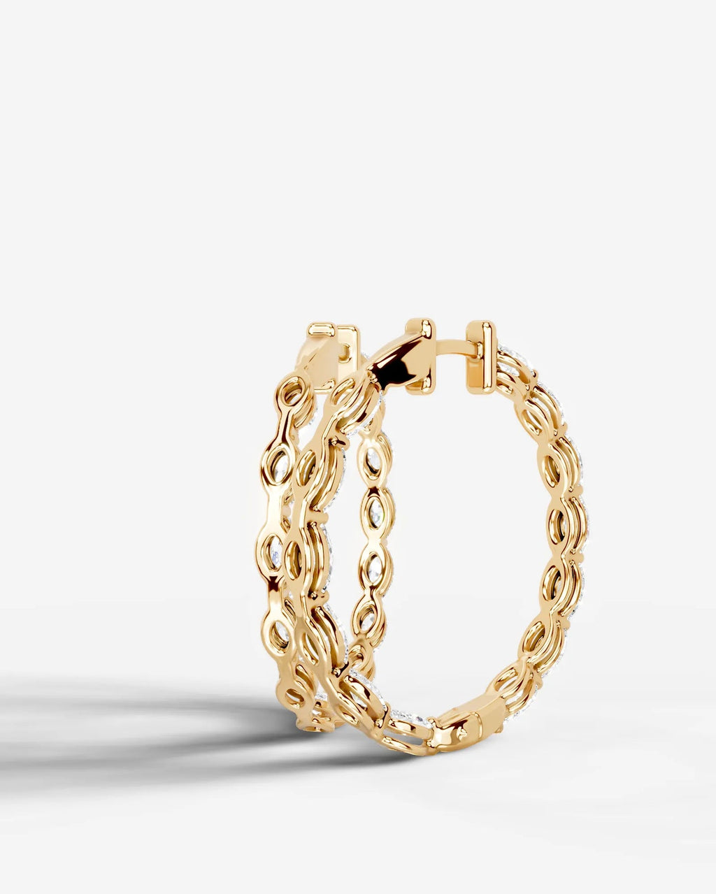 Lab Grown Diamond Marquise Full Circle Hoop Earrings