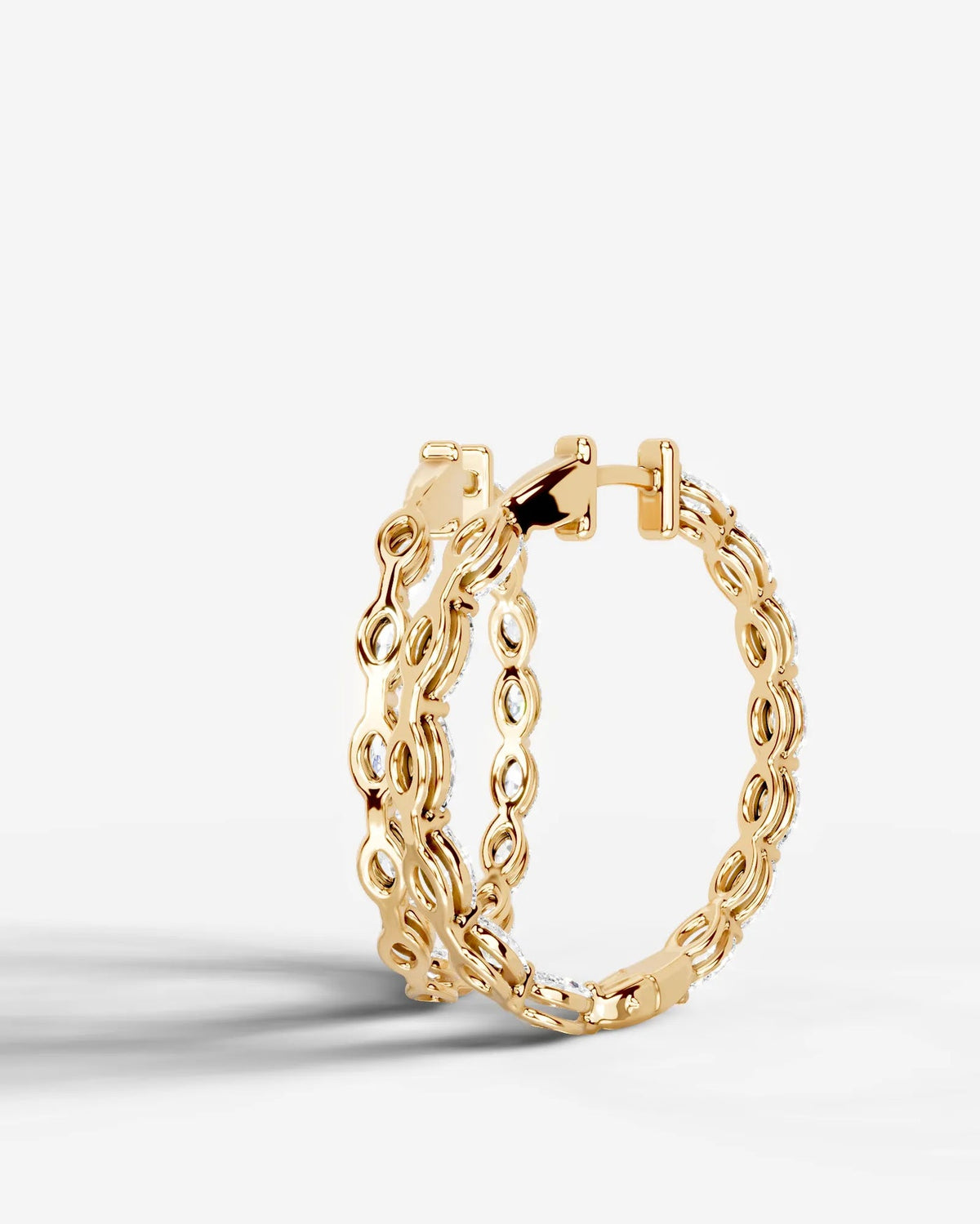 Lab Grown Diamond Marquise Full Circle Hoop Earrings