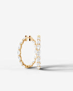 Lab Grown Diamond Marquise Full Circle Hoop Earrings
