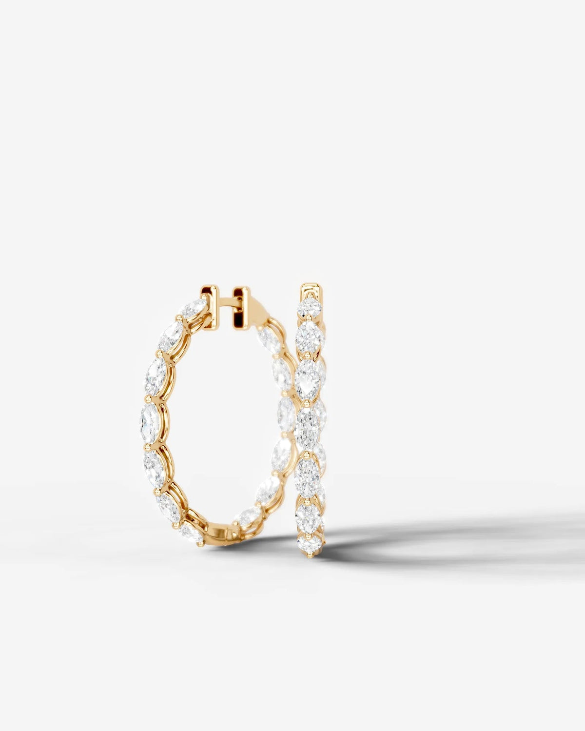 Lab Grown Diamond Marquise Full Circle Hoop Earrings