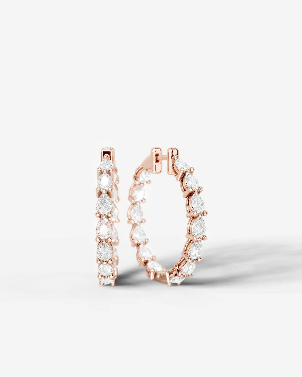 Lab Grown Diamond Pear Full Circle Hoop Earrings