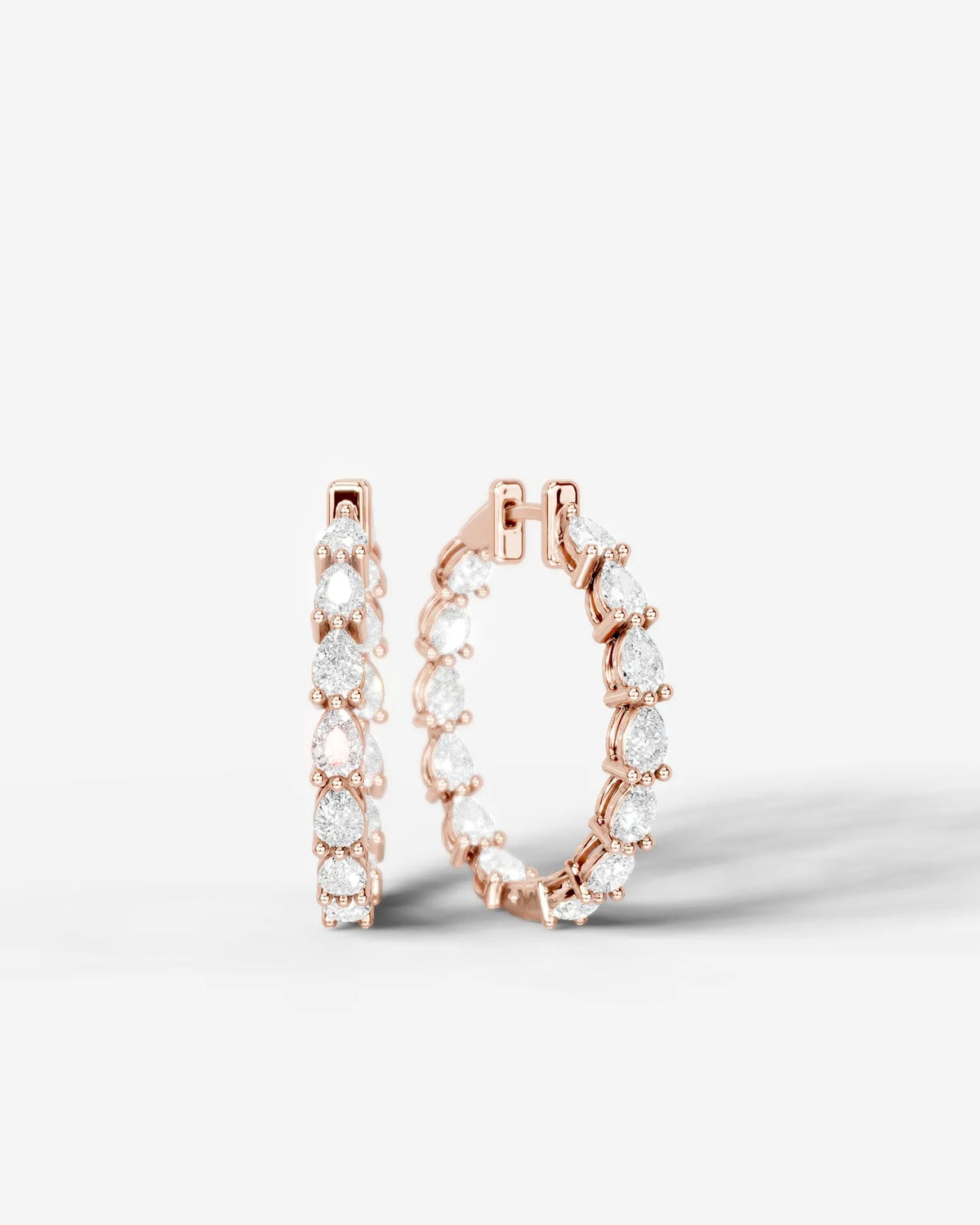 Lab Grown Diamond Pear Full Circle Hoop Earrings