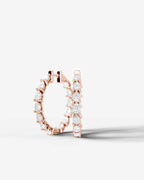 Lab Grown Diamond Pear Full Circle Hoop Earrings
