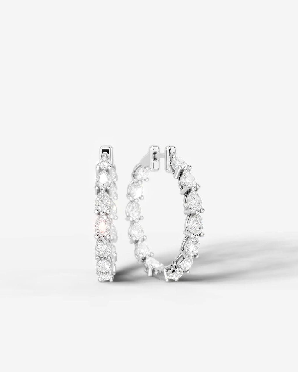 Lab Grown Diamond Pear Full Circle Hoop Earrings