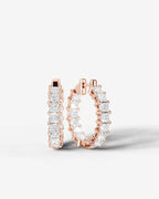 Lab Grown Diamond Princess Full Circle Hoop Earrings