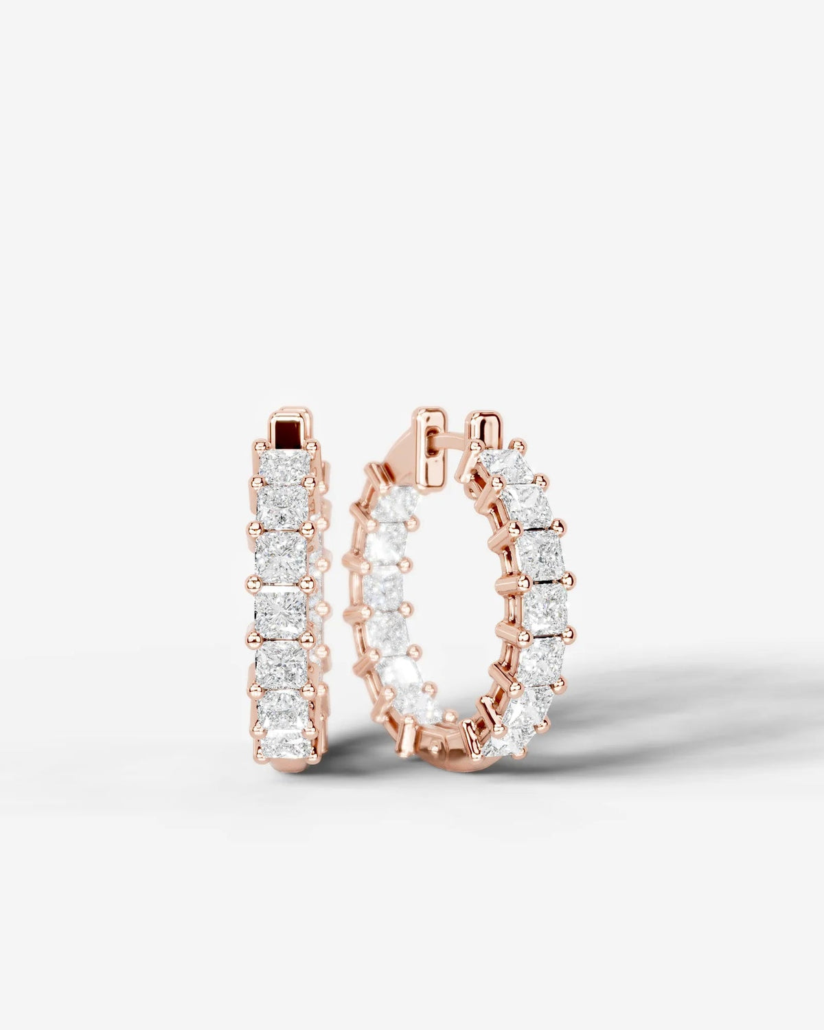 Lab Grown Diamond Princess Full Circle Hoop Earrings