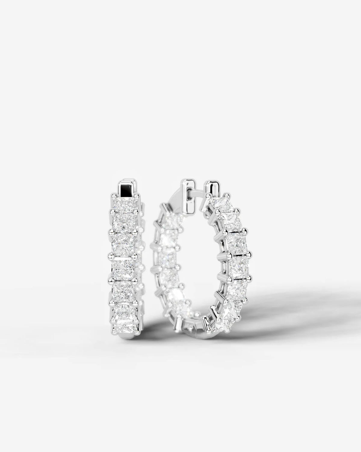 Lab Grown Diamond Princess Full Circle Hoop Earrings