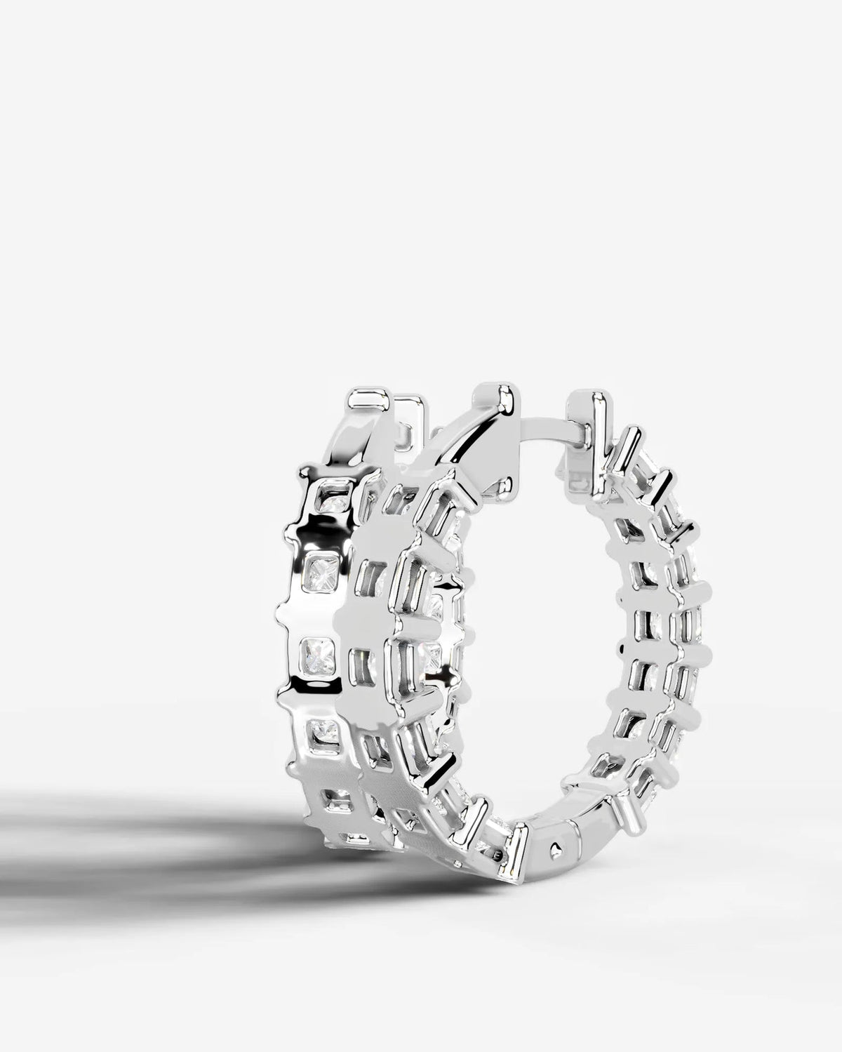 Lab Grown Diamond Princess Full Circle Hoop Earrings