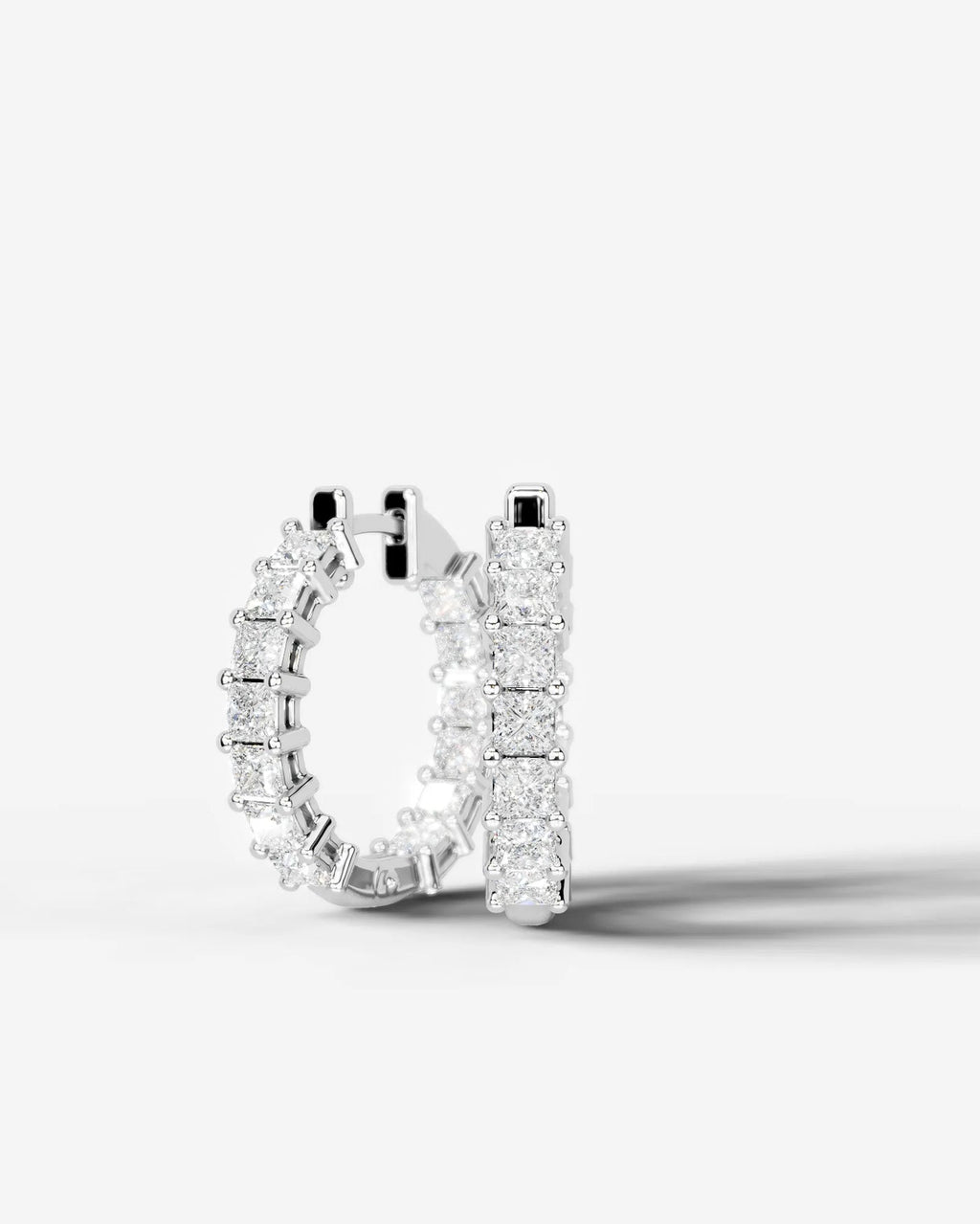 Lab Grown Diamond Princess Full Circle Hoop Earrings