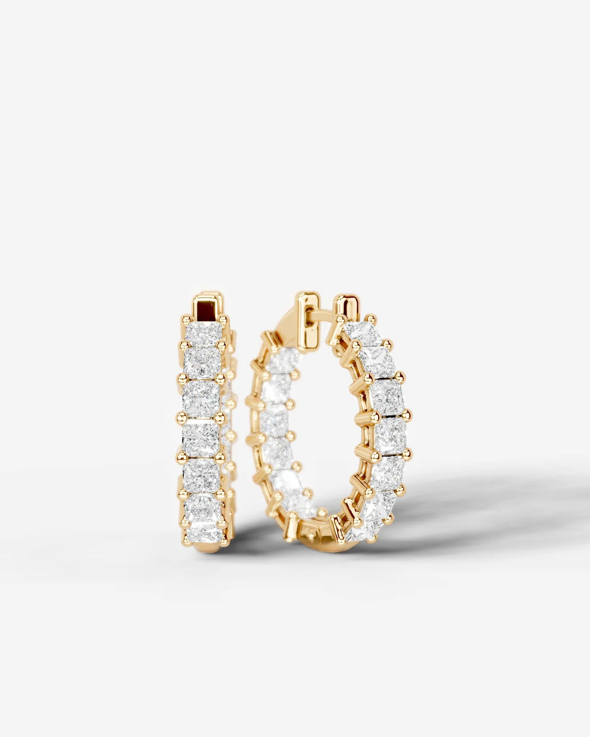Lab Grown Diamond Princess Full Circle Hoop Earrings
