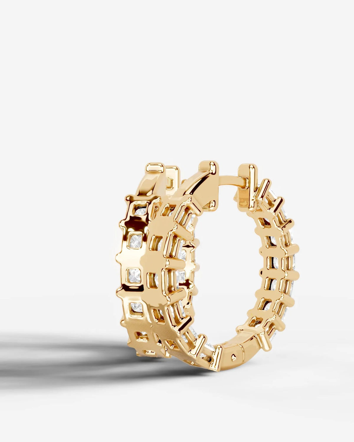 Lab Grown Diamond Princess Full Circle Hoop Earrings