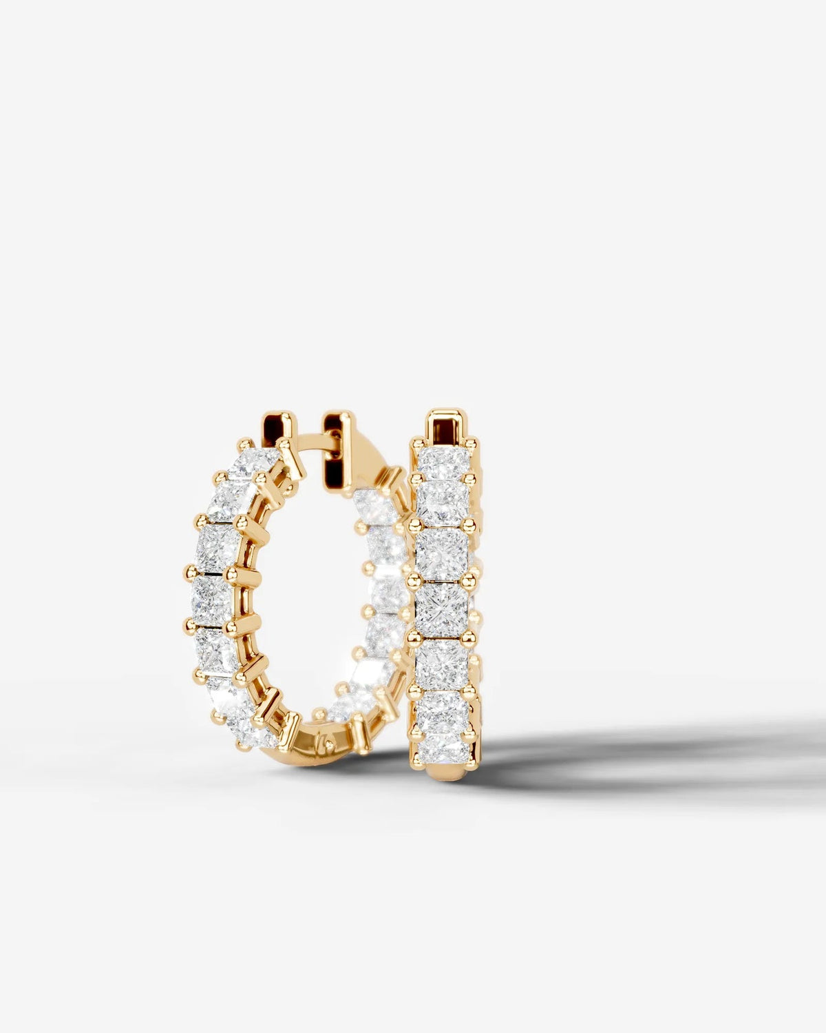 Lab Grown Diamond Princess Full Circle Hoop Earrings