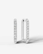 Lab Grown Diamond Rectangular Pavé Hoop Earrings