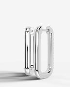 Lab Grown Diamond Rectangular Pavé Hoop Earrings