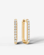 Lab Grown Diamond Rectangular Pavé Hoop Earrings