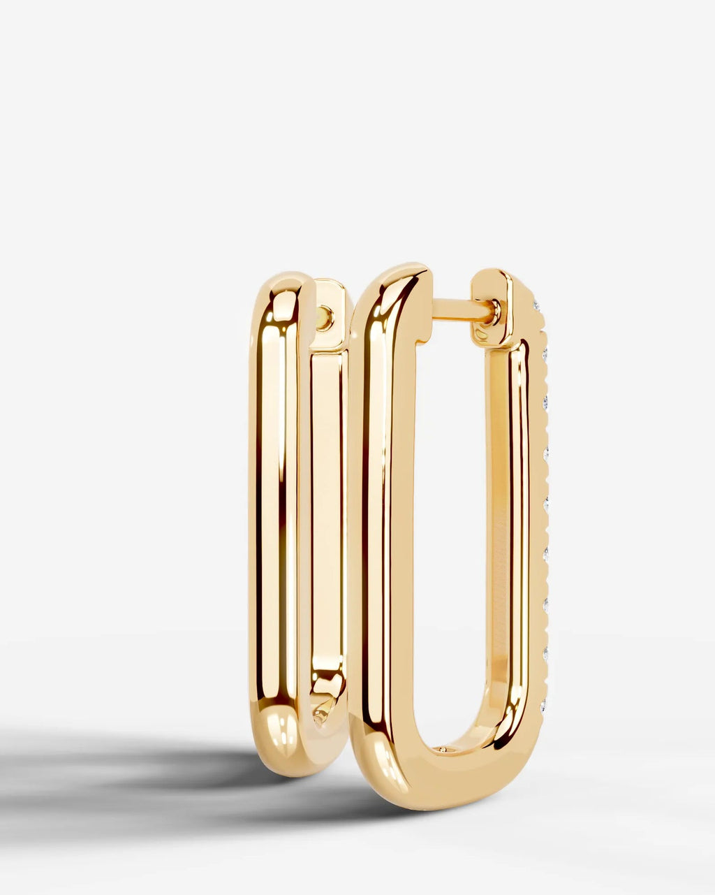 Lab Grown Diamond Rectangular Pavé Hoop Earrings