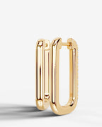 Lab Grown Diamond Rectangular Pavé Hoop Earrings