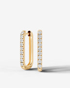 Lab Grown Diamond Rectangular Pavé Hoop Earrings