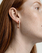 Lab Grown Diamond Rectangular Pavé Hoop Earrings