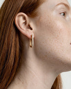 Lab Grown Diamond Rectangular Pavé Hoop Earrings