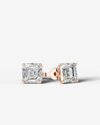 Lab Grown Diamond Asscher Solitaire Stud Earrings
