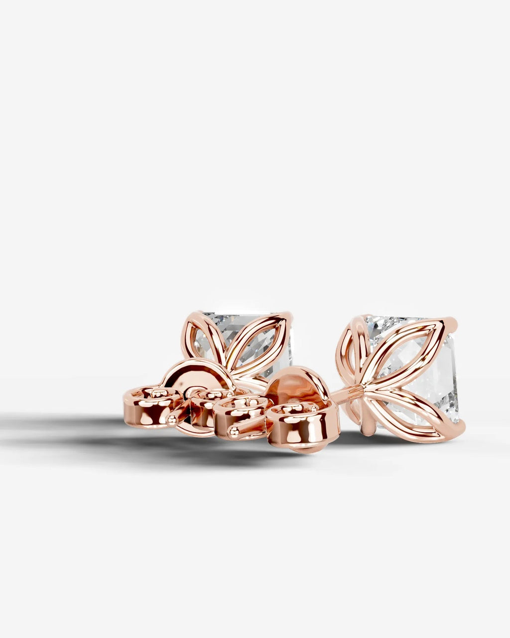 Lab Grown Diamond Asscher Solitaire Stud Earrings