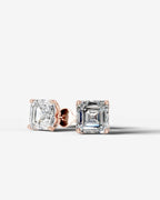 Lab Grown Diamond Asscher Solitaire Stud Earrings