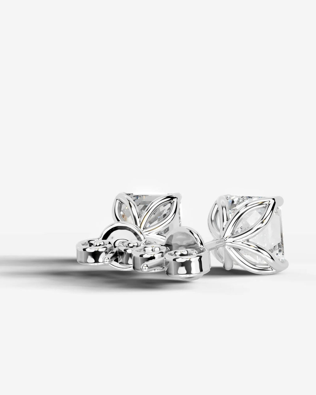 Lab Grown Diamond Asscher Solitaire Stud Earrings