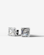 Lab Grown Diamond Asscher Solitaire Stud Earrings