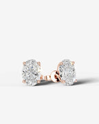 Lab Grown Diamond Oval Solitaire Stud Earrings
