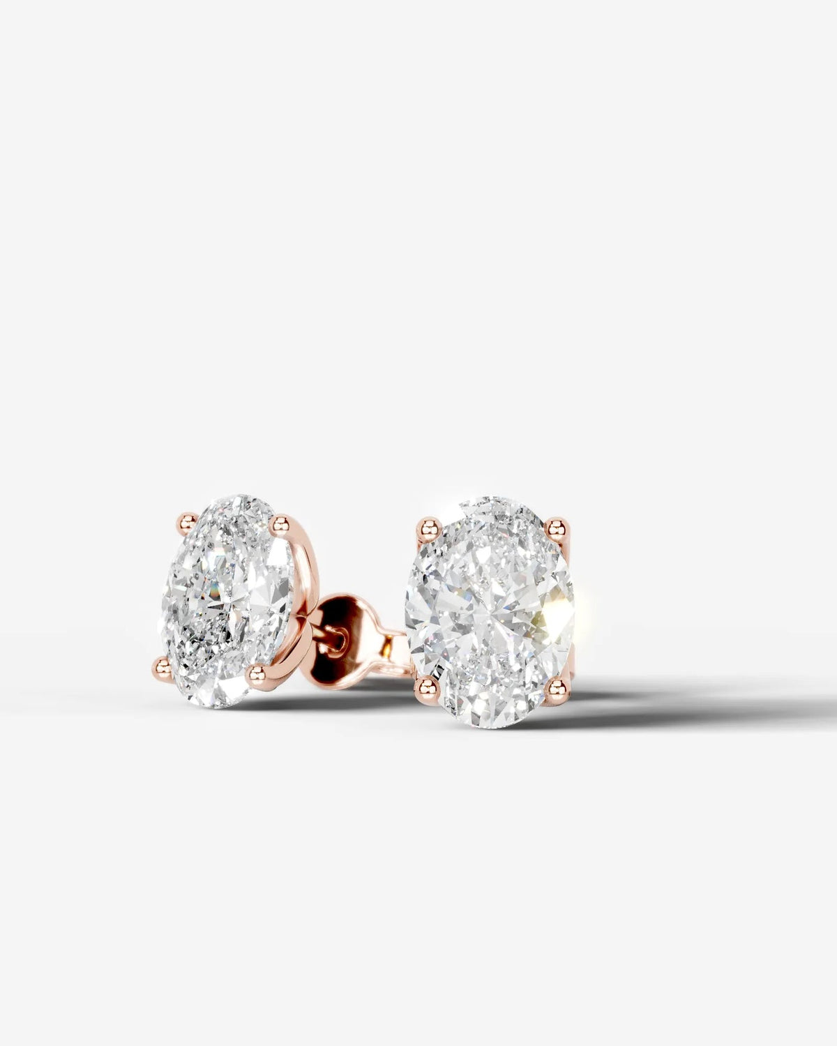 Lab Grown Diamond Oval Solitaire Stud Earrings