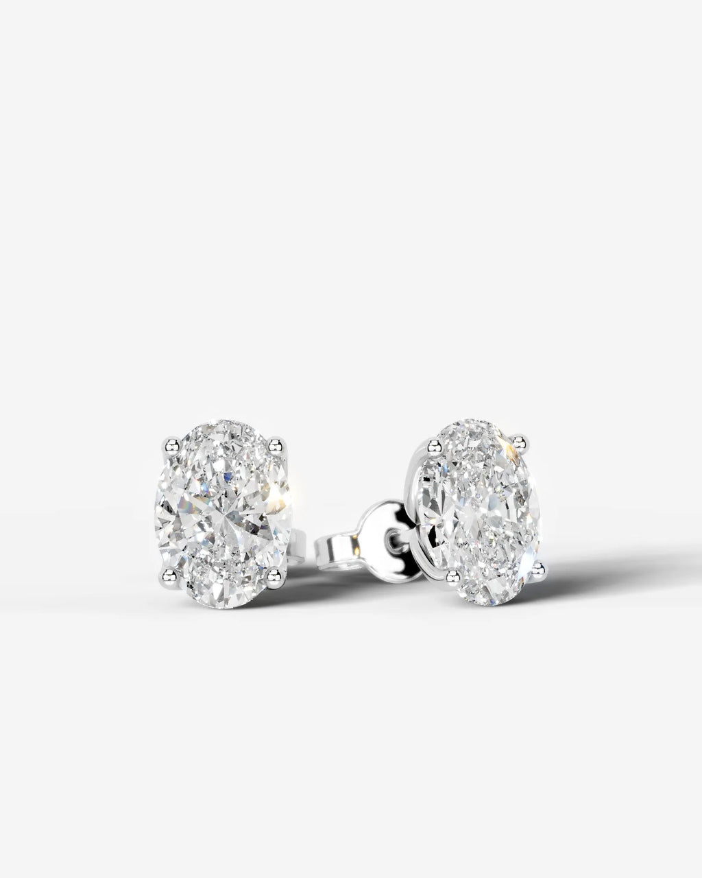 Lab Grown Diamond Oval Solitaire Stud Earrings