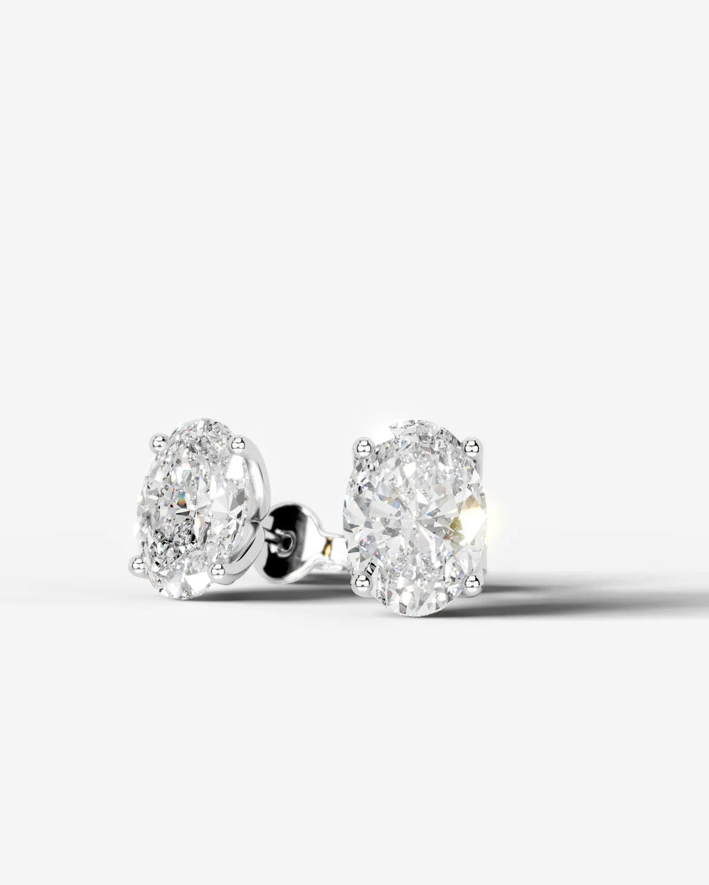 Lab Grown Diamond Round Cut Solitaire Stud Earrings