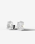 Lab Grown Diamond Oval Solitaire Stud Earrings