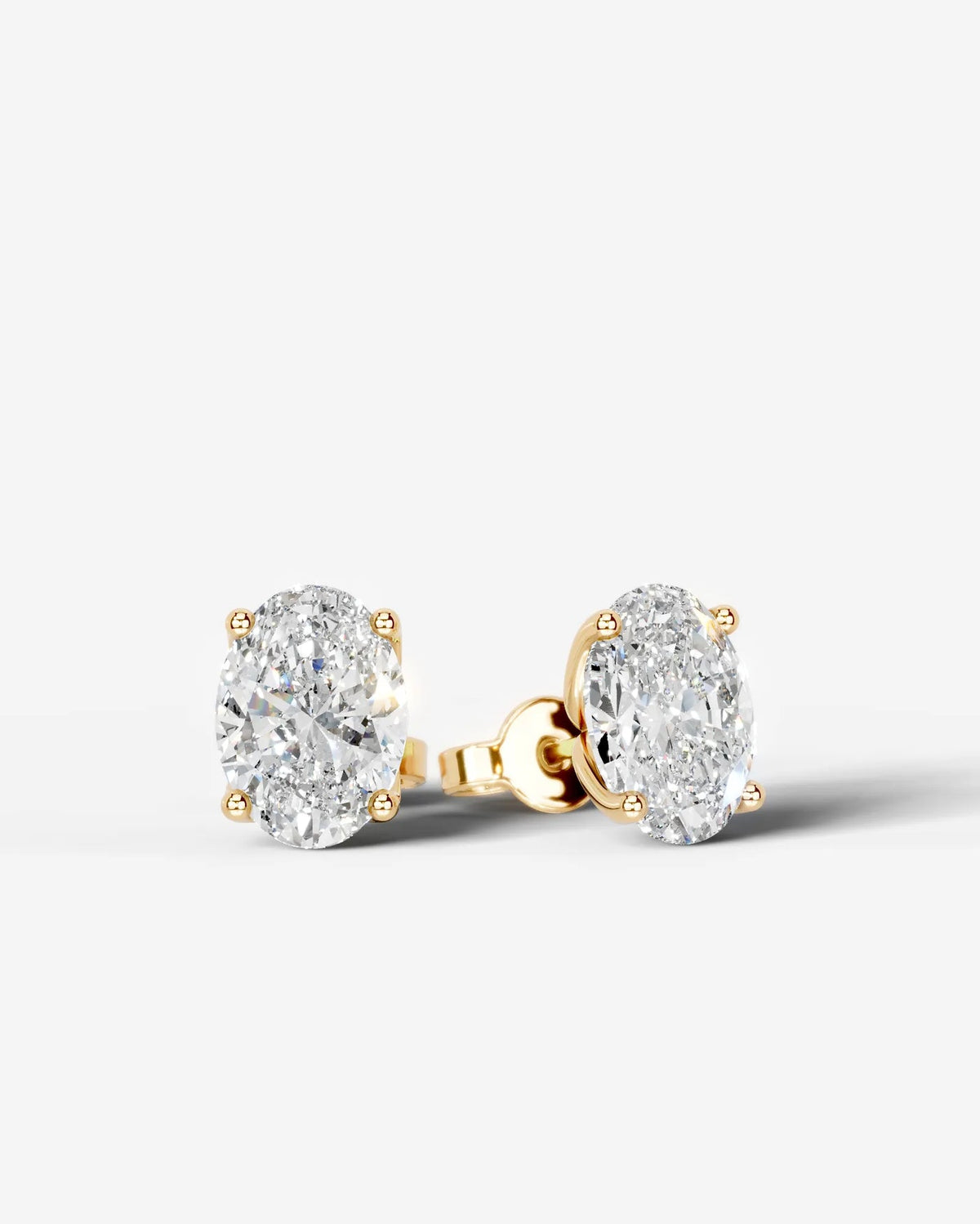 Lab Grown Diamond Round Cut Solitaire Stud Earrings
