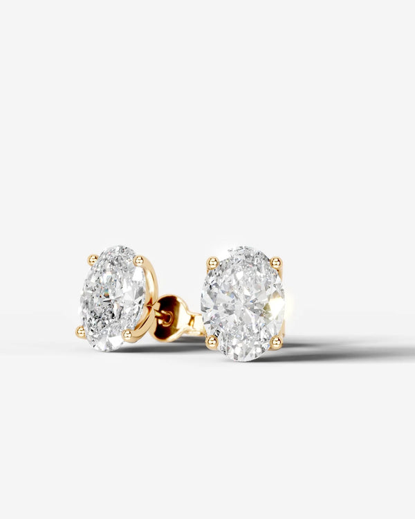 Lab Grown Diamond Oval Solitaire Stud Earrings