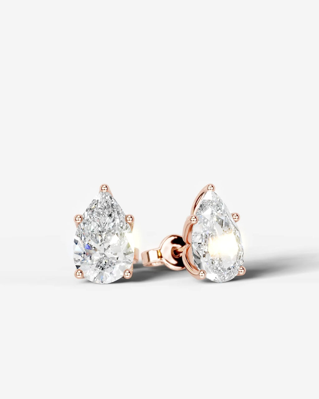 Lab Grown Diamond Pear Solitaire Stud Earrings