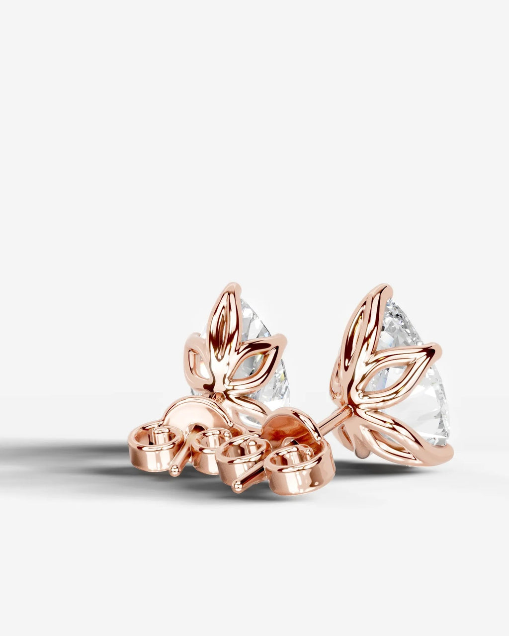 Lab Grown Diamond Pear Solitaire Stud Earrings