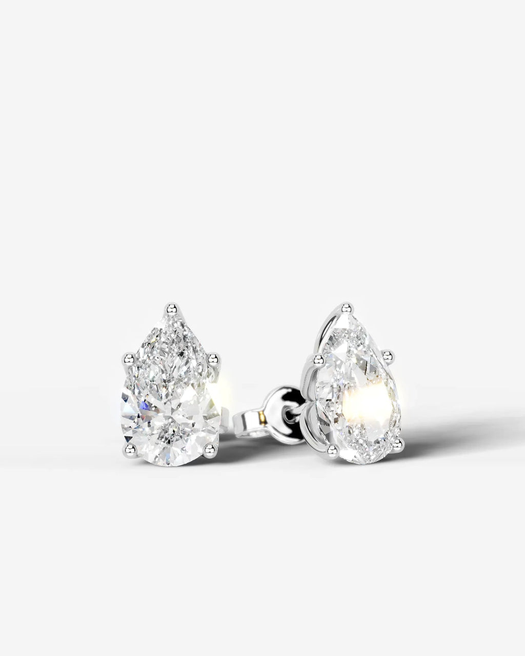 Lab Grown Diamond Pear Solitaire Stud Earrings
