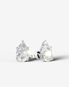 Lab Grown Diamond Pear Solitaire Stud Earrings