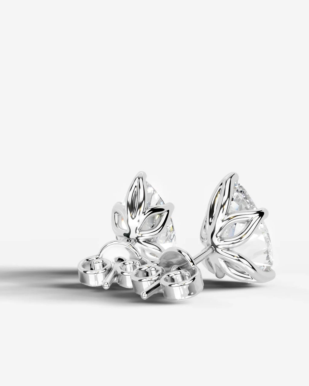 Lab Grown Diamond Pear Solitaire Stud Earrings