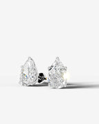 Lab Grown Diamond Pear Solitaire Stud Earrings