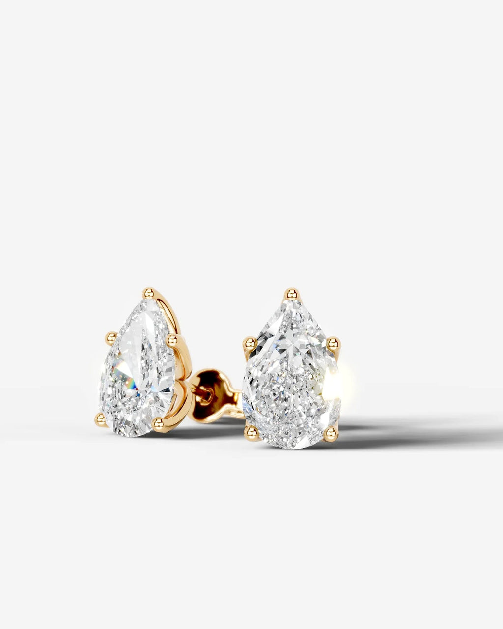 Lab Grown Diamond Pear Solitaire Stud Earrings