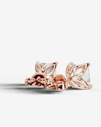 Lab Grown Diamond Princess Solitaire Stud Earrings