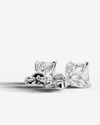Lab Grown Diamond Princess Solitaire Stud Earrings
