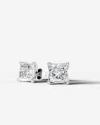 Lab Grown Diamond Princess Solitaire Stud Earrings