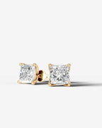 Lab Grown Diamond Princess Solitaire Stud Earrings
