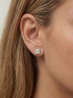 Lab Grown Diamond Cushion Solitaire Stud Earrings
