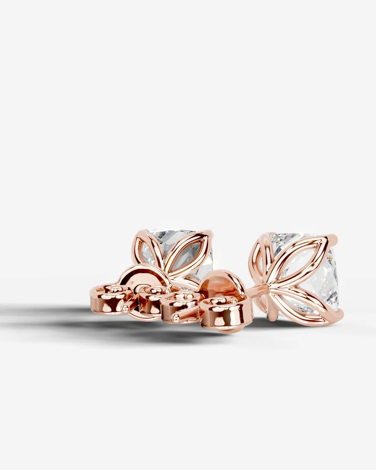 Lab Grown Diamond Cushion Solitaire Stud Earrings